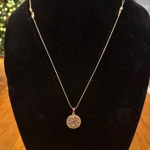 Alex and Ani WILLOW Gold Pendant Necklace, with Chain Station box chain.